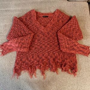 Cropped Burgundy Red Sweater